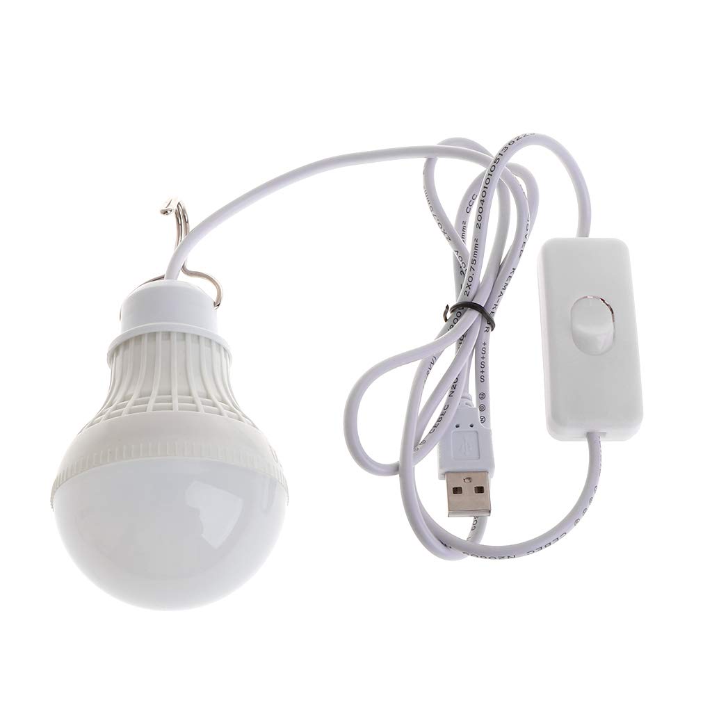 ZIRAN 5W 10 LED Energy Saving USB Bulb Light Camping Home Night Lamp Hook Switch