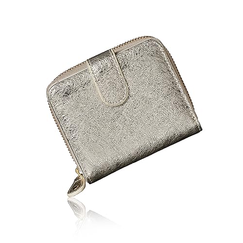 Align mini type Bi-Fold Wallet wallet Leather made by NEW LIFE in Italy Cowhide ART.Chic Women's Elegant, easy-to-use and beautiful In gift box (Gold)