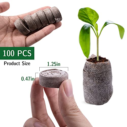 100 Pcs Peat Pellets Plant Starter,30Mm Plant Starting Plugs,Fiber Soil Direct Plant Seeding Starters Peat Pellets For Seedlings #TOP1