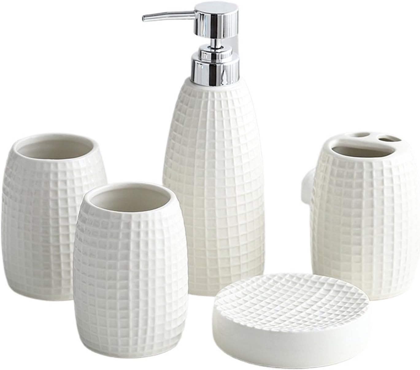 Bathroom Supplies Brushing Cup Wash Cup Lotion Bottle Kit Bathroom Five-Piece Set(D)