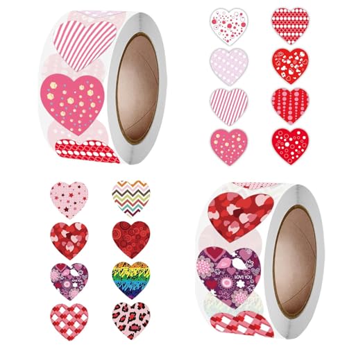 1000 Stück Aufkleber Liebe Herzförmige Aufkleber Herz Klebeetiketten Aufkleber Liebe Aufkleber FüR Geburtstag Sticker Zum Verpacken, Etiketten Sticker, FüR Geschenktüten