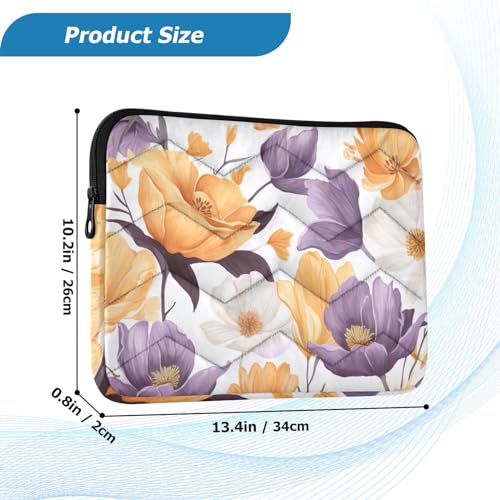 Funda para portátil de 13-14 pulgadas con acuarela floral miniatura 3