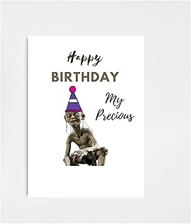 "Happy Birthday My Precious" Gollum Birthday Greeting Card, 7x5 inch Card with Envelope.