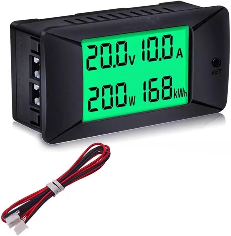 DC Panel LCD Digital Watt Meter, Voltmeter Ammeter with Reverse Indication, 50A 100A 200A 300A Optional, Photovoltaic Inverters, Distribution Cabinets & DIY Projects