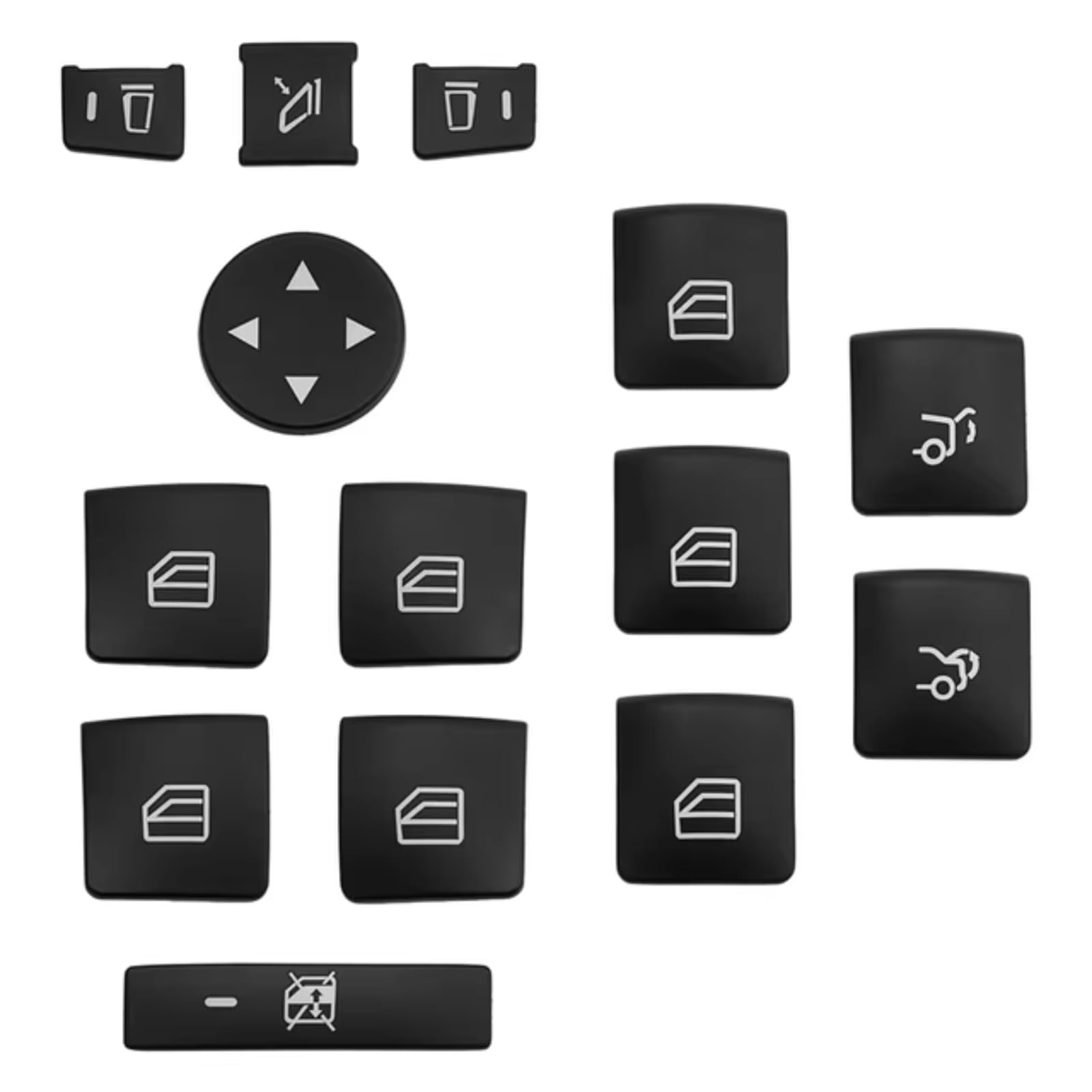 Modification Interior Compatible with Benz C E Class W204 W212 Car Steering Wheel Button Door Unlock Memory Accessories Button Window Lift Button Sticker