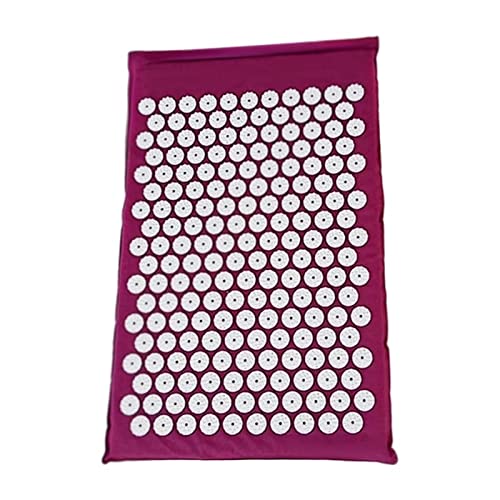SHUAICJ Massagekissen Eco MAT Acupressur Massagegerät Natürliche Leinen Baumwolle Akupunktur Matten + Kissen Rückenreflexzonenmassage Triggerpunkt Massage Stress Relief Massagekissen(Purple Mat)