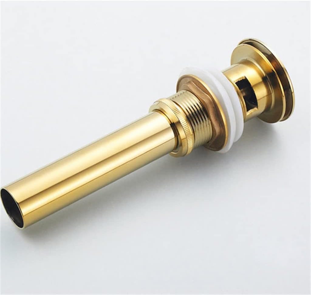 Bathroom Basin Drain Strainer Golden Plated Sink -up Drainer with/Without Overflow Bathroom Accessories(Black)