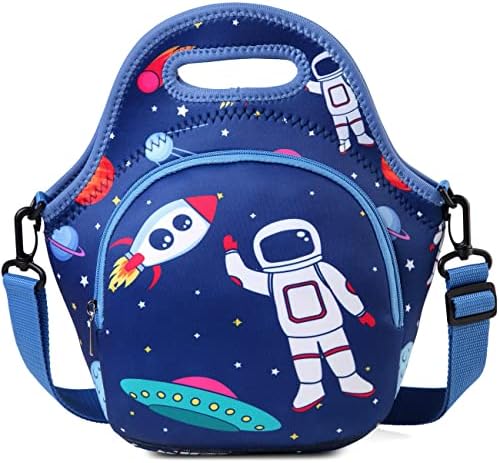 RAVUO Lunch Bag for Kids, Lightweight Neoprene Lunch Box Back to School Meal Tote Kit for Girls,Boys, Astronaut