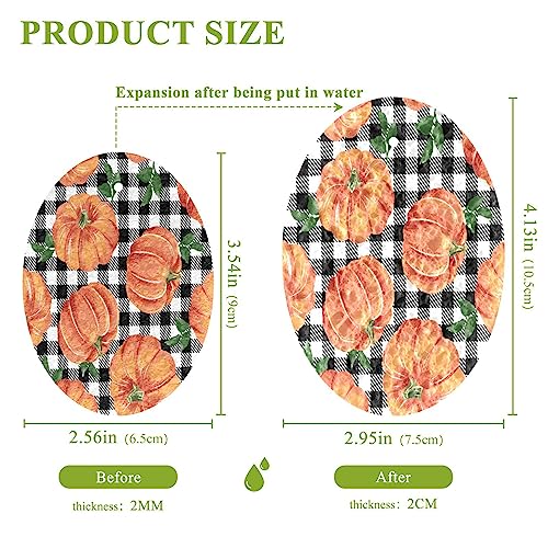 Image of Autumn Pumpkins Black White Gingham Kitchen Sponges Fall Maples Buffalo Plaid Cleaning Dish Sponges Non-Scratch Scrubber Sponge for Kitchen Bathroom Cars, pack of 3