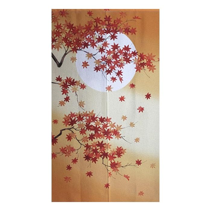 Noren Long, Width 33.5 inches (85 cm), Length 59.1 inches (150 cm), Stylish Noren Curtain Blindfold Japanese Style Maple (Autumn Leaf, Standard) : Home & Kitchen