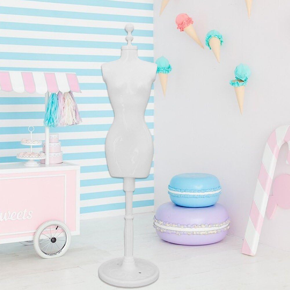 5 Stuks Mini Mannequin Stand Voor Poppenjurken - Wit/Zwart Pop Jurk Vorm Display Houder - Perfecte Kleding Presentatie