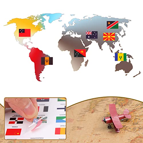 BENBO 384Pcs World Flag Stickers Flag Stickers Country Sticker Country Flags of The World Sticker 192 Countries Flag Stickers for School, Journal, Scrapbook - Thumbnail 3