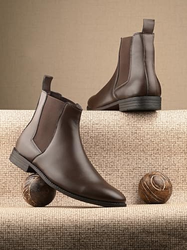 Image of EL PASO Men Faux Leather Casual Chelsea Boots