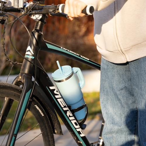 Image of BJPKPK 40 oz Stainless Steel Tumbler With Handle Insulated Tumblers With 2 Straw Travel Coffee Mug With Lid,Turquoise