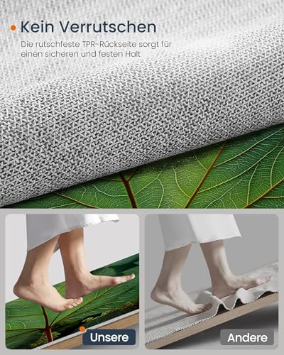 Tapis rond de nervures des feuilles en vert émeraude de 80 cm de diamètre pour chambre douce - 6