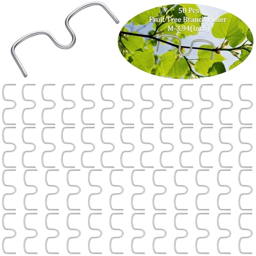 MorningRo 50 Pcs Fruit Tree Limb Spreaders Plant Tying Machine Puller Branch Spreaders Plum Tree Open Angle Pull Branch Stereotyped Tying Bending Farm Tools M-3.15(Inch) Galvanized