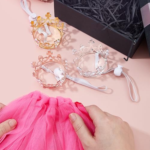 Set de ropa para mascotas con corona y tutú princesa miniatura 3