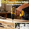 Bilijamy Cordless Drill Driver,Electric Power Drill Set with Battery & Charger, 3/8” Keyless Chuck, 2 Variable Speeds, 25+3 Torque Options Setting and LED Light for Home Craftsmen DIY (XH-djy-005-2B) #3