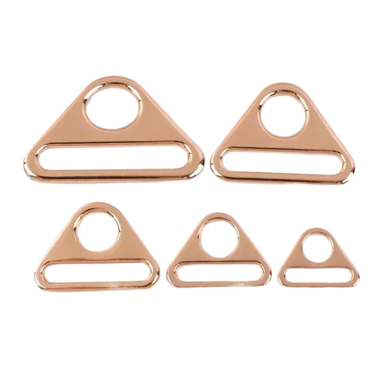 PVUVTNAHW 30Pcs 20-50mm Metal Buckles Triangle Adjust Belt Buckle Bag Strap Webbing Carabiner Clasp Bikini Metalic Ring(RoseGold,38mm)