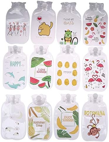 SKUZA Hot Water Bottle,Winter Cartoon Hand Warmer Filled Explosion-Proof Portable Hot Water Bags Transparent Hot Water Bottle Warm Belly Treasure Warming Bag (Color : A) (Color : A)