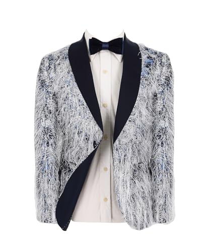 Costume smoking jacquard pour garçon ensemble noir performance 2 pièces