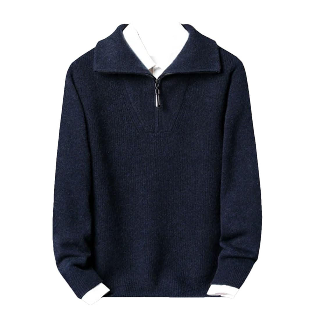 Vogrtcc Maglione di Cashmere Lavorato A Maglia con Cerniera Ispessita Casual da Uomo