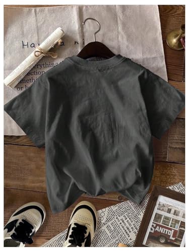 Image of RoseSeek Women's Graphic Letter Tee Crew Neck Drop Shoulder Trendy Summer T Shirt Short Sleeve Vintage Car Print Top