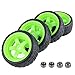 Hobbypark 4pcs-Pack 26mm Width RC Rubber Tires Plastic Wheel Rims 12mm Hub Mount for Redcat HSP 1:10th On Road Car Touring