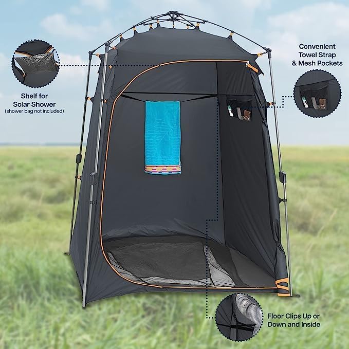 Lightspeed Outdoors 3-in-1 Privacy Tent | Changing Room and Outdoor Shower | Pop Up Changing Tent for Camping | Privacy Tent for Camp Shower | Portable Camping Bathroom
