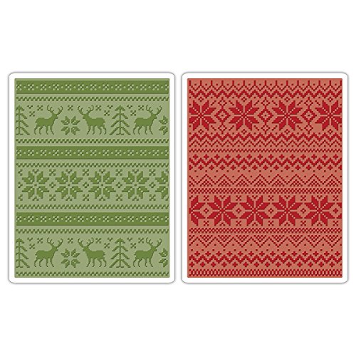 Sizzix Texture Fades Embossing Folders 2PK, Set di...