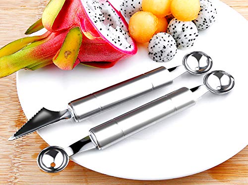 Fruit Vegetable Cutter Shapes Set, Mini Pie And Cookie Stamps Mold(8 Pcs) With Melon Baller Scoop ＆ Carving Knife, Stainless Steel, Diy Fun Food Decorating Tools Cookie Cutter For Kitchen #TOP3