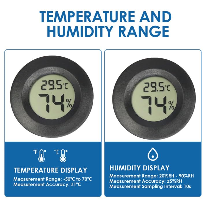 Mini Termometro Digitale Per Interni - 3 Pezzi, Misura Temperatura E Umidit&agrave;, Per Casa, Serra, Cameretta