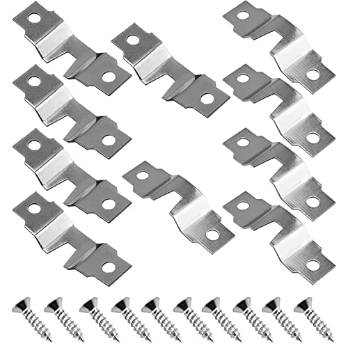 Image of MroMax 50PCS Keyhole Hanging Plate 1.97 inch x 0.59 inch Single Hole Hook Metal Keyhole Hangers Keyhole Hanging Fasteners for Mirror Picture Frames Silver