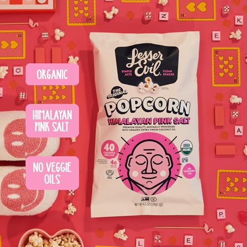 Image of LesserEvil Popcorn, Himalayan Pink Salt, 4.6 Oz (Pack of 2)