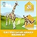 KAZI Creator 2 in 1 Wild Safari Animals,Rebuilds into 2 Different Safari Animal Figures - Giraffe Toy or Corsac Fox Toy,Nature Toys,Building Set for Kids Ages 8 Years Old and Up