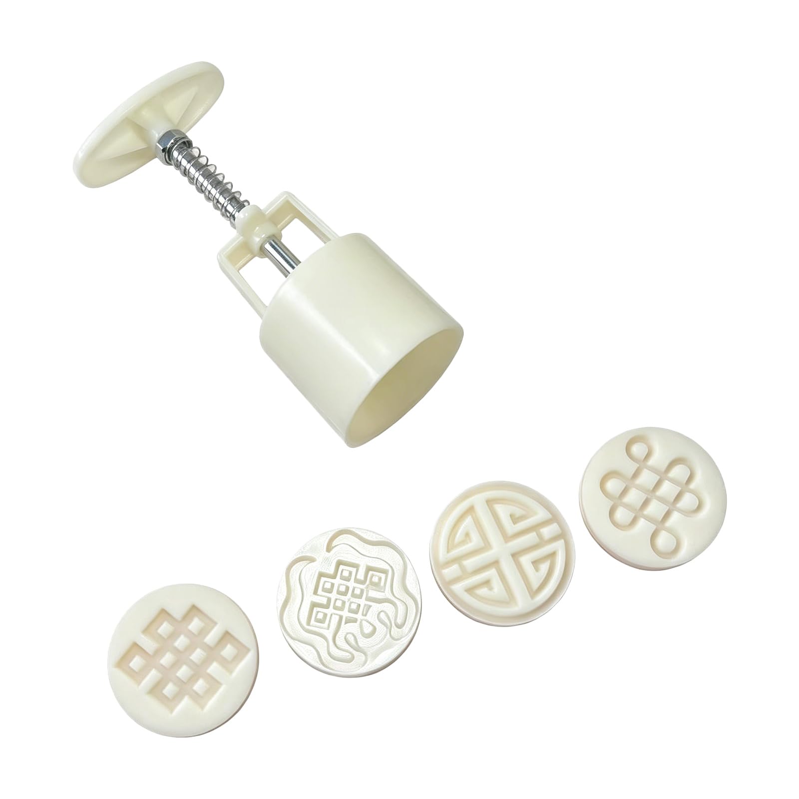 Buxuaaaa 50G Chinese Knot Embossing Moons Cake Molds Abs Hand Press For Traditional Pastries Making Kitchen Gadget Hand Press Moons Cake Maker