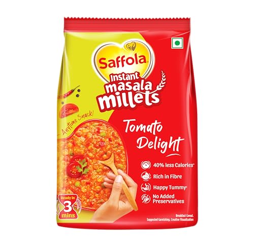 Image of Saffola Masala Millets Tomato Delight| Lower in calories, Rich in Fibre | Yummy Millets for Happy Tummy, 225g