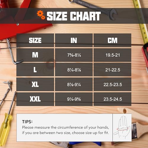 Image of HANDLANDY Leather Work Gloves for Men & Women, Utility Mechanic Touch Screen Working Gloves for Gardening, Driving, Tool Handling, Construction (Brown Black, Small)