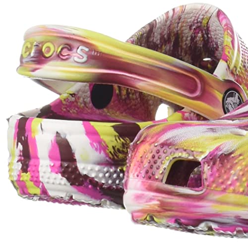 Crocs Unisex Classic Marbled Tie-Dye Clog, Electric Pink/Multi, 7 Us Men #TOP6