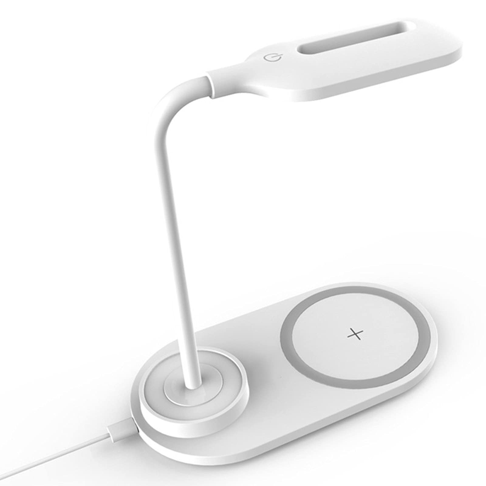 Dimmbare LED-Schreibtischlampe kabelloses Aufladen Nachtlicht für Telefon blaue Tischlampe mit einstellbarer Helligkeit modernes Nachttischlicht für Schlafzimmer und Büro