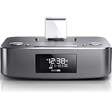 Lieferumfang: Philips DC295/12 Dockingstation mit Radio-Wecker für Apple iPad/iPhone/iPod mit Lightning-Anschluss und Fernbedienung Silber