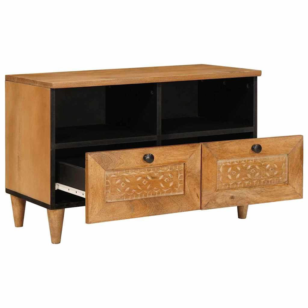 Mueble bajo para TV, color marrón claro, madera 70 x 33 x 46 cm | Estantería flotante para ahorrar espacio para sala de estar y dormitorio, con amplio cajón y estantes.