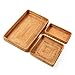I-lan Set of 3 Handmade Rattan Rectangle Serving Tray Wicker Serving Organizer Tabletop Fruit Platter