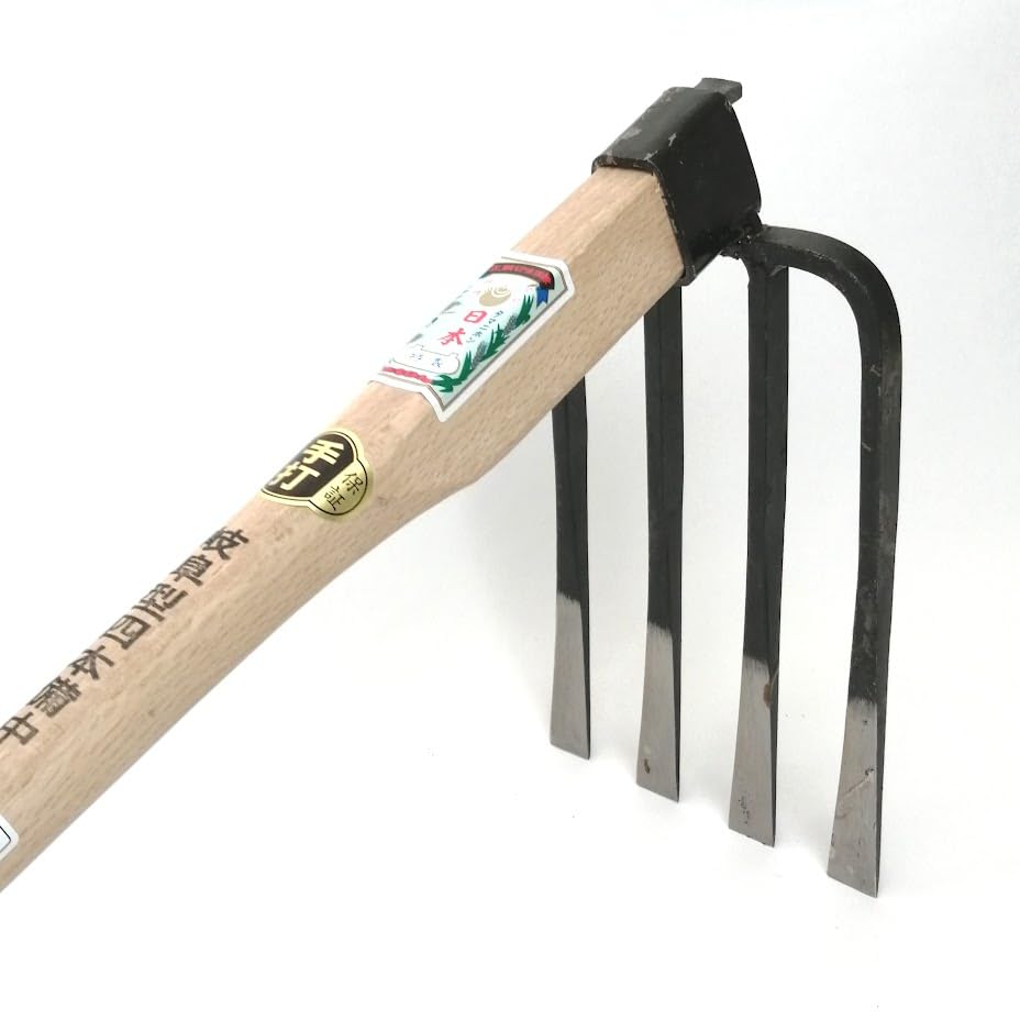 Amazon | 玉日本 岐阜型四本備中鍬 990mm樫柄 台形ヒツ | くわ