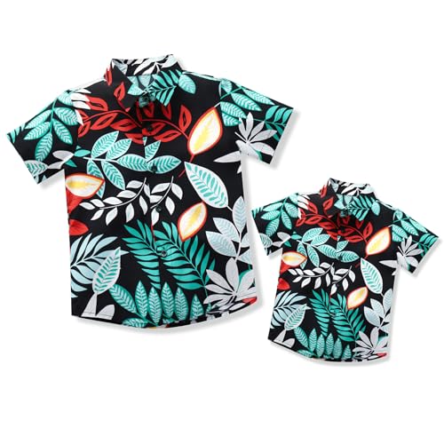 Image of Daddy and Me Matching Outfits Hawaiian Father and Son Matching Shirts for Family Photoshoot Summer Men Boys Father's Day Tops