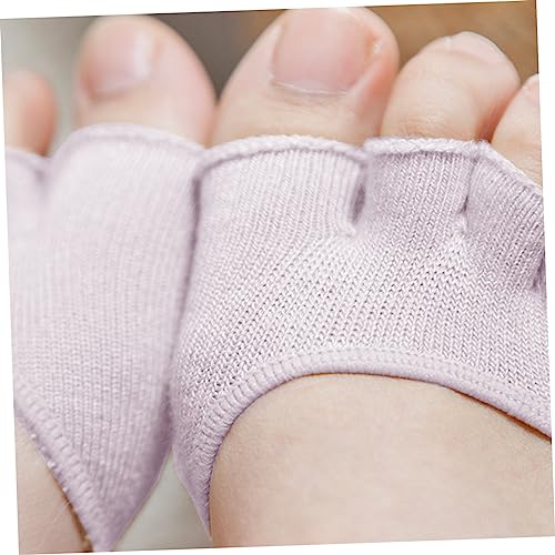 Image of Comfortable Women's Peep Toe Socks 4 Pair Elastic Toe Socks for Daily or Sports