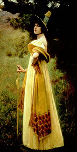 Peinture à l'huile The Shawl par Charles Sprague Pearce en toile 30 x 36 pouces