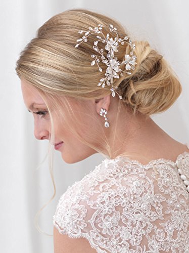 USABride Wedding Side Comb with Rhinestone & Crystal, Bridal Headpiece 175