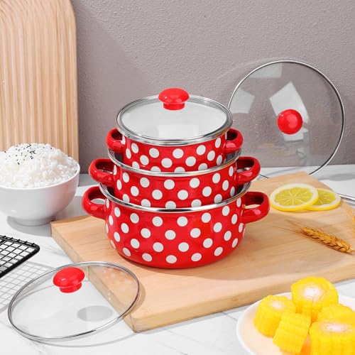 Mini casseroles émaillées à double anse pour soupe et feu moyen - 7