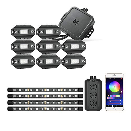 Mictuning C1 8 Pods Rgbw Led Rock Lights Bundle With N1 Interior Car Lights 12V 24V Car Led Strip Light 4Pcs Rgb Ambient Lighting Kit #TOP9
